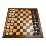 Wooden draughts game