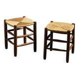 Pair of Bauche stools by Charlotte Perriand, Maison Sentou, circa 1950