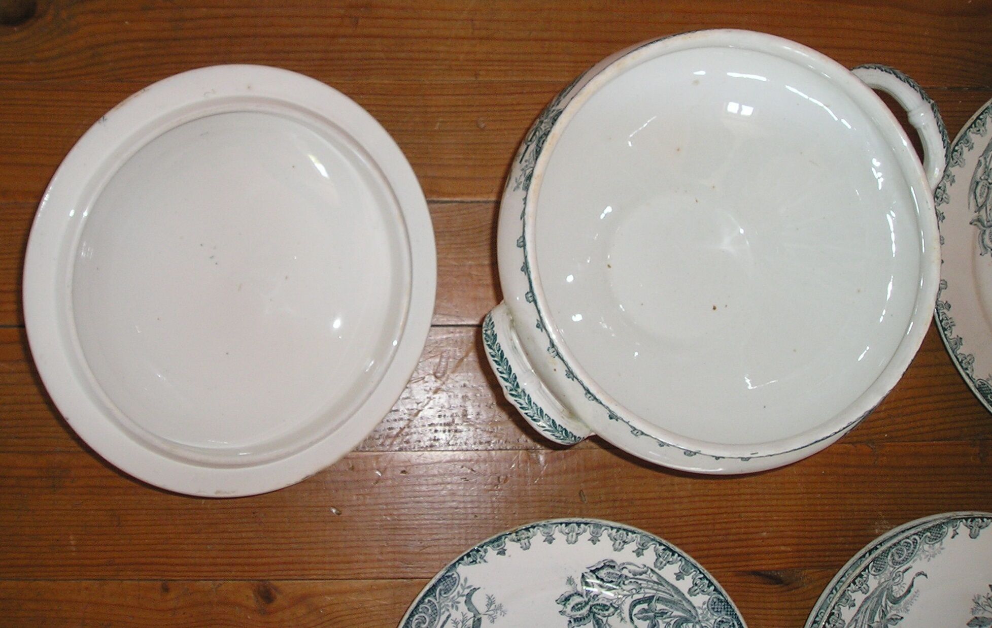 Service 6 people in faience art nouveau ste amandinoise model iris