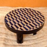 Set of two round and modern Zellige coffee tables