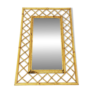 Miroir mural en bambou - rotin