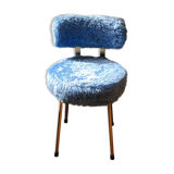 Chaise moumoute 70´s pelfran bleu ciel