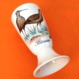 2 mazagrans decor woodcock / partridge limoges porcelain made in france