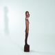 Dutch Brutalist carved wood sculpture of woman's figure, height 95cm, 1970s