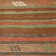Tapis Kilim antique marron délavé 5x7, 136x195 cm, en laine nouée à la main