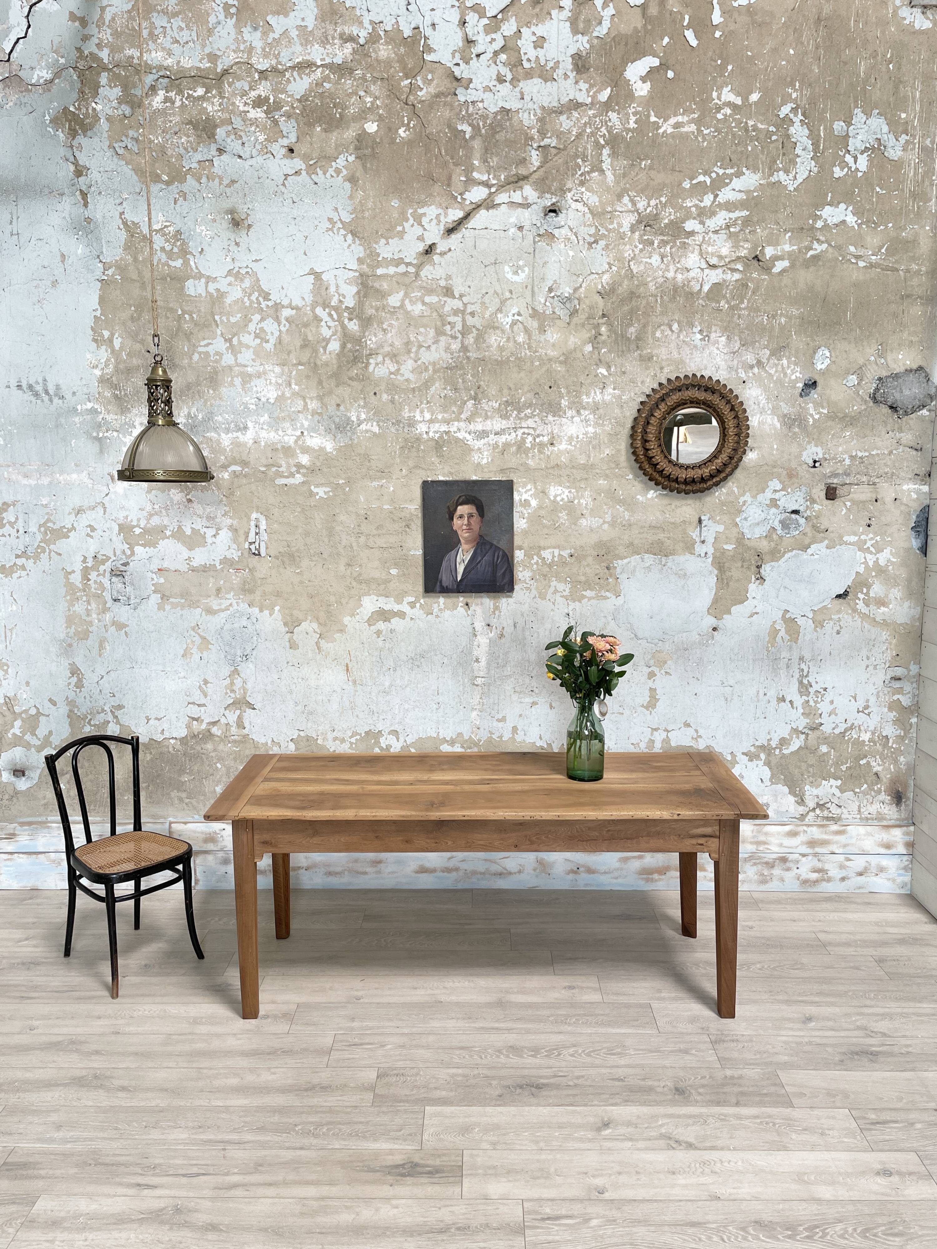 Vintage farmhouse table with spindle legs.