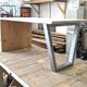 Larch coffee table and steel base