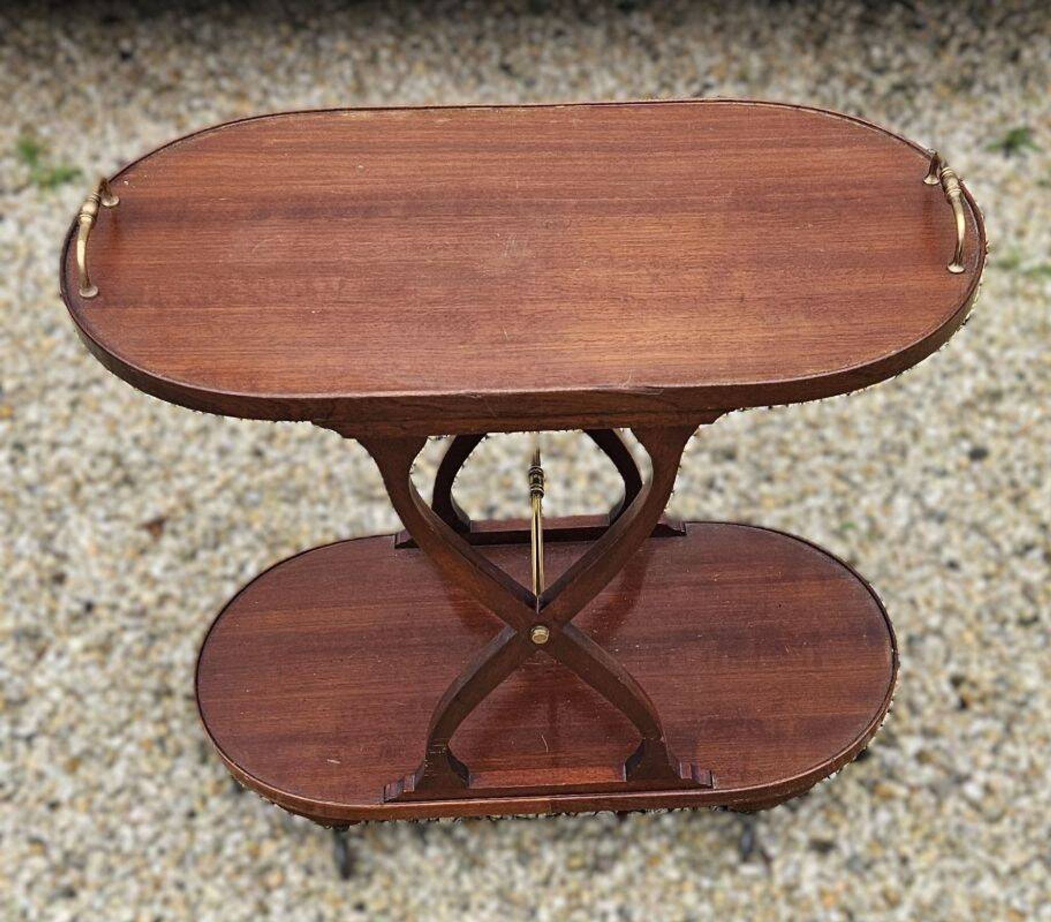 60s Mahogany Rolling Serving Trolley