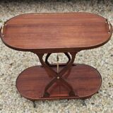 60s Mahogany Rolling Serving Trolley