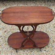60s Mahogany Rolling Serving Trolley