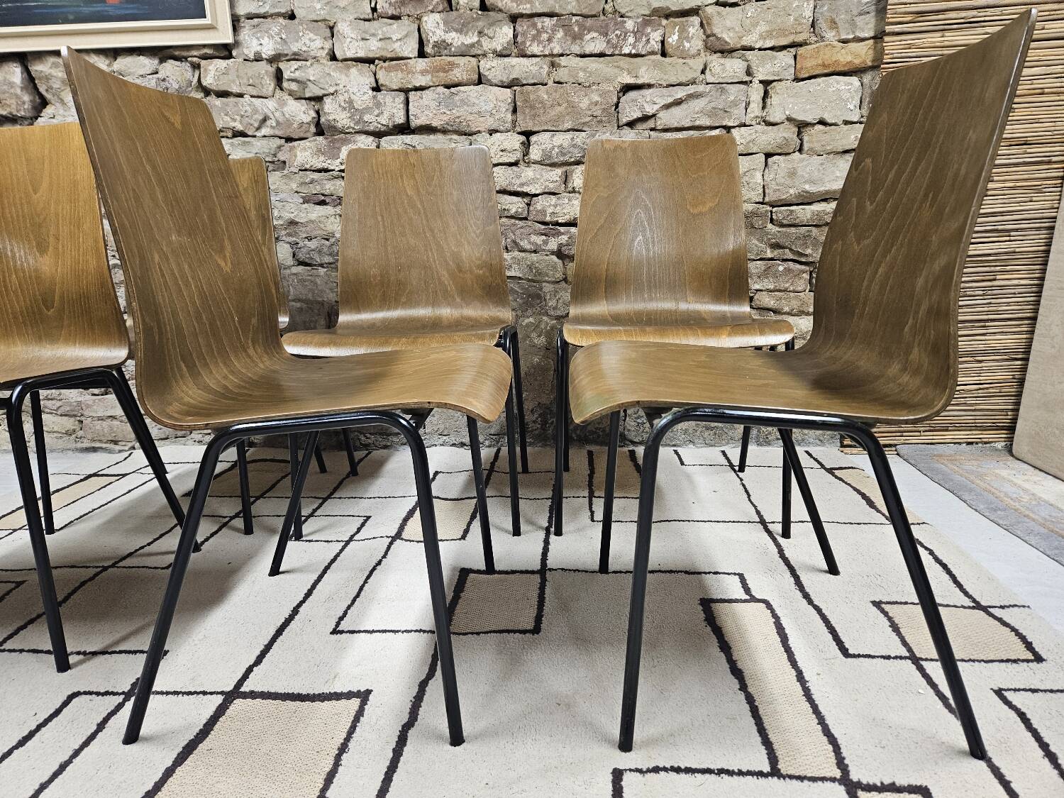6 chaises Hiller empilable 1970
