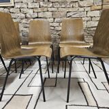 Lot of 6 Hiller stackable chairs 1970