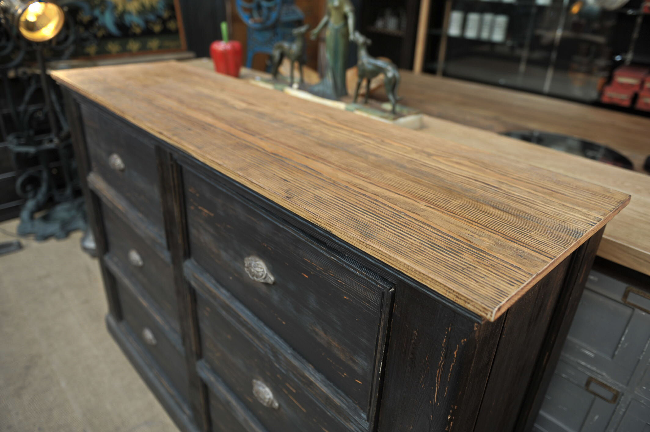 Old furniture with drawers 1950 in fir