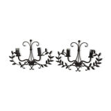 pair of grey patinated iron wall sconces