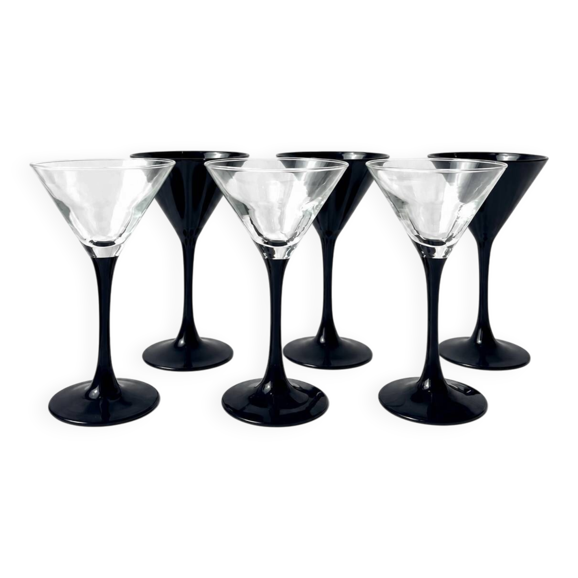 Ensemble de 6 verres à martini vintage Luminarc, France