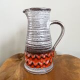 Jasba orange-grey vase/jug, bunte welt der keramik (colorful world of ceramics), west german pottery