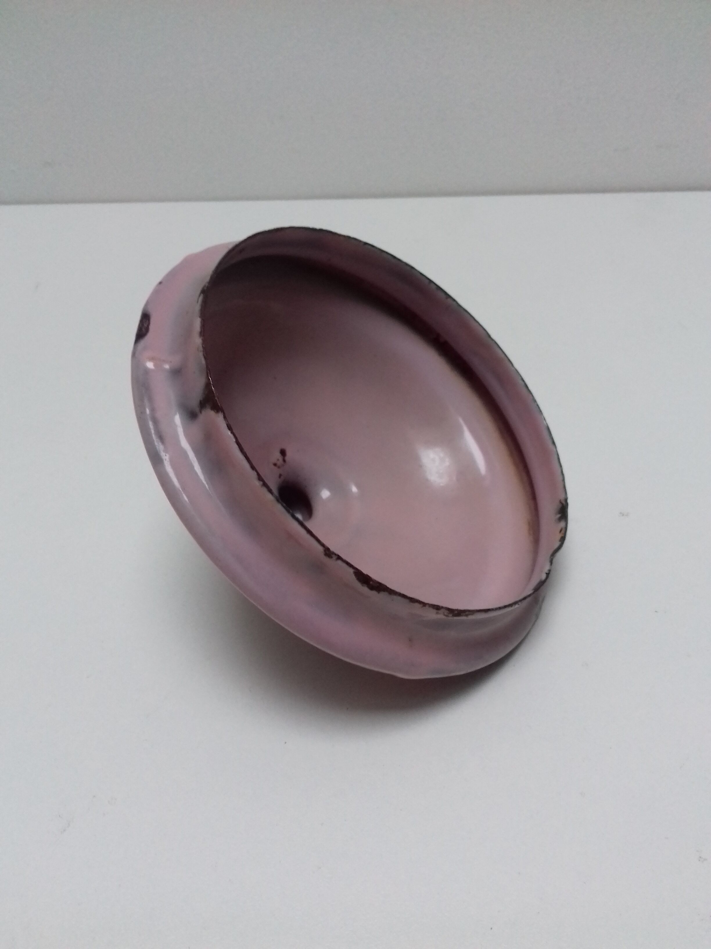 Enamelled coffee maker pink, blue liseret