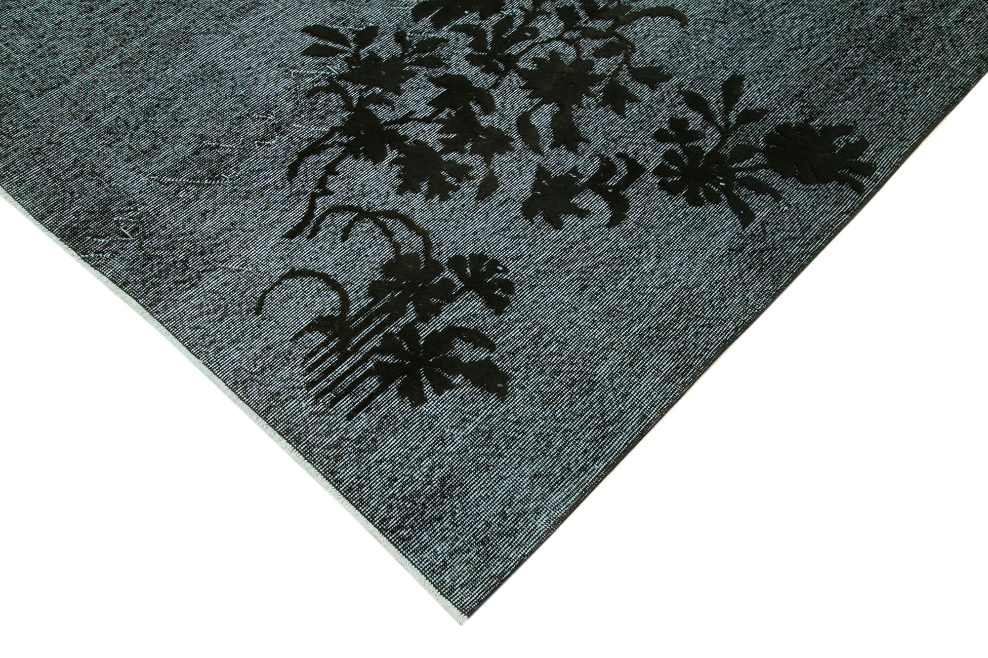 Hand-knotted bohemian turkish 1970s 213 cm x 305 cm black rug