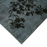 Hand-knotted bohemian turkish 1970s 213 cm x 305 cm black rug