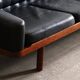 Arne Halvorsen sofa model '2010' in black leather, Norway, 1960s