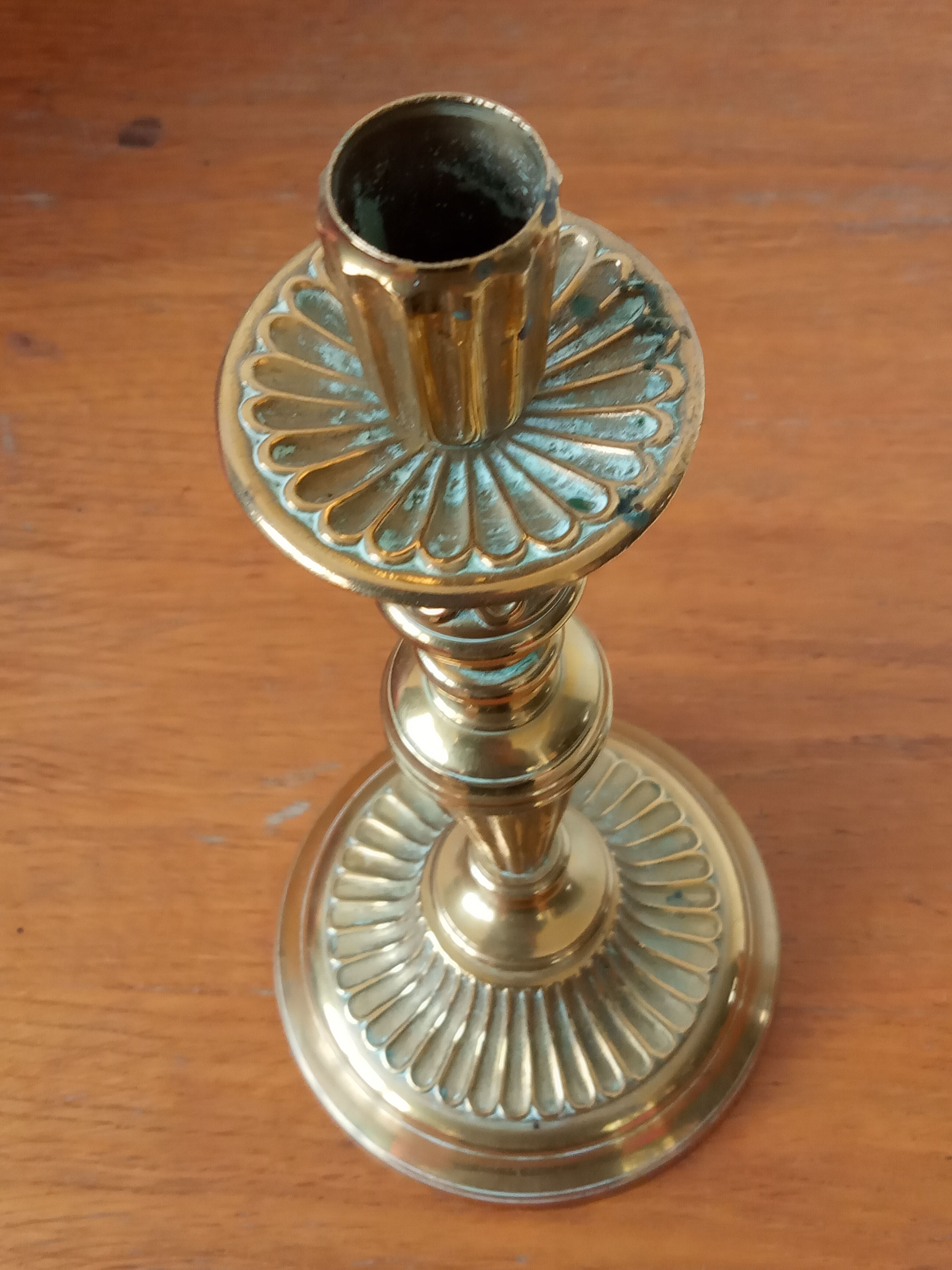 Golden bronze candle holder