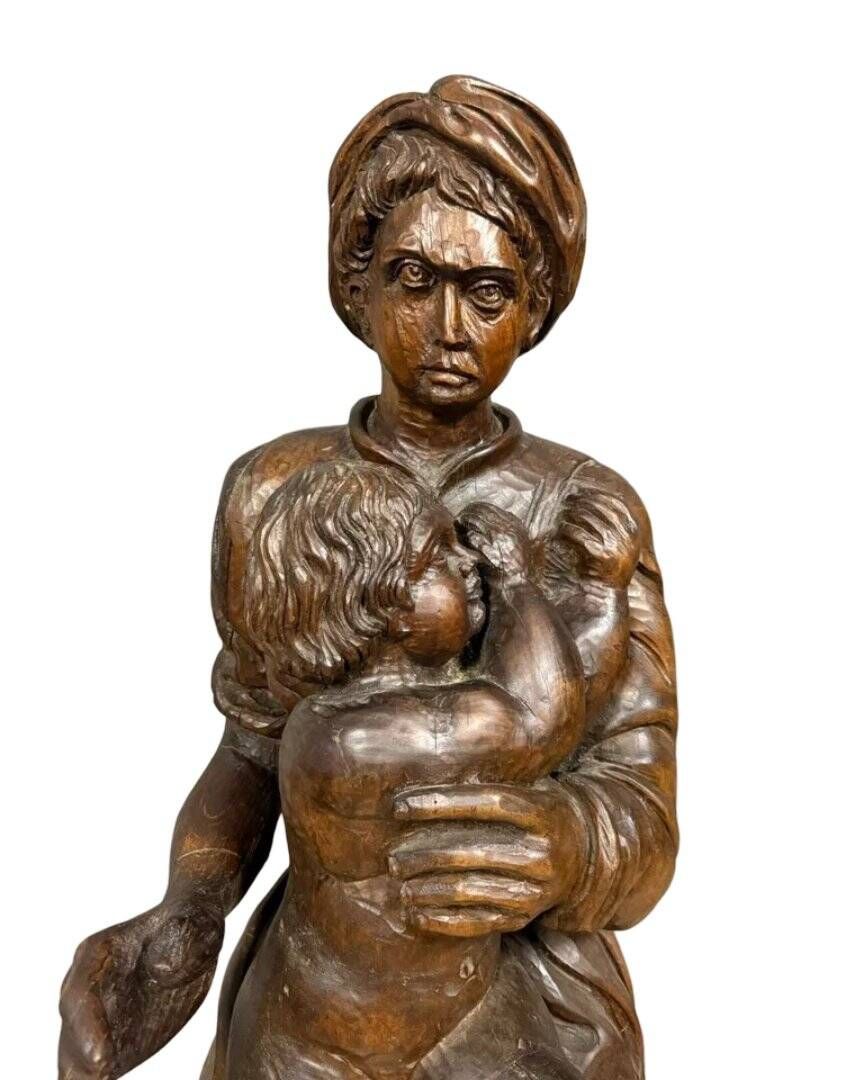French School of the 17th century: a very large sculpture depicting a maternity.