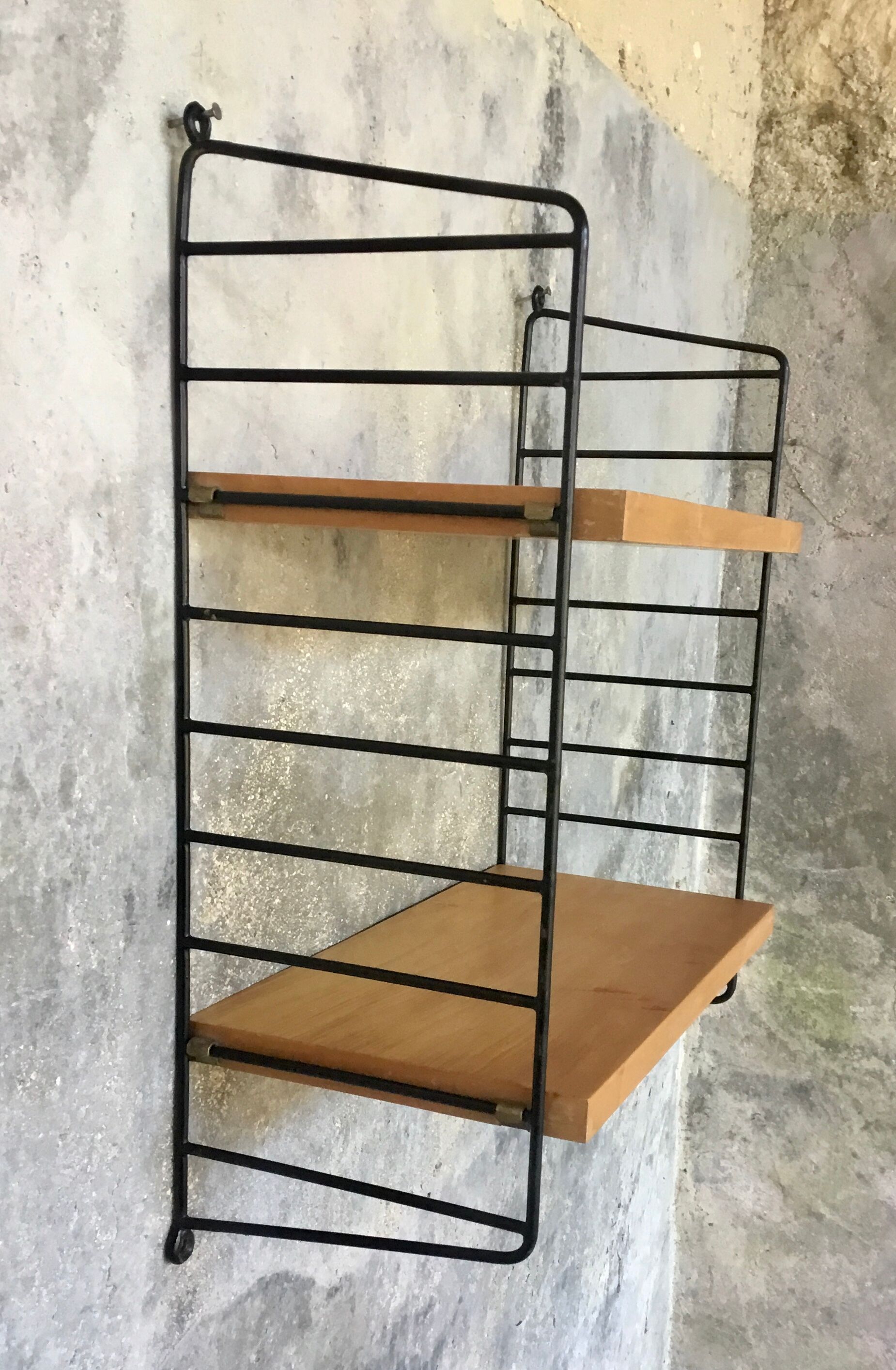 Étagère murale modulable Nils Nisse Strinning bois et métal - 1960