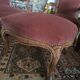 Lot de 3 fauteuils Voltaire et un pouf assorti