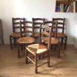 6 rustic chairs mulched brutalist style