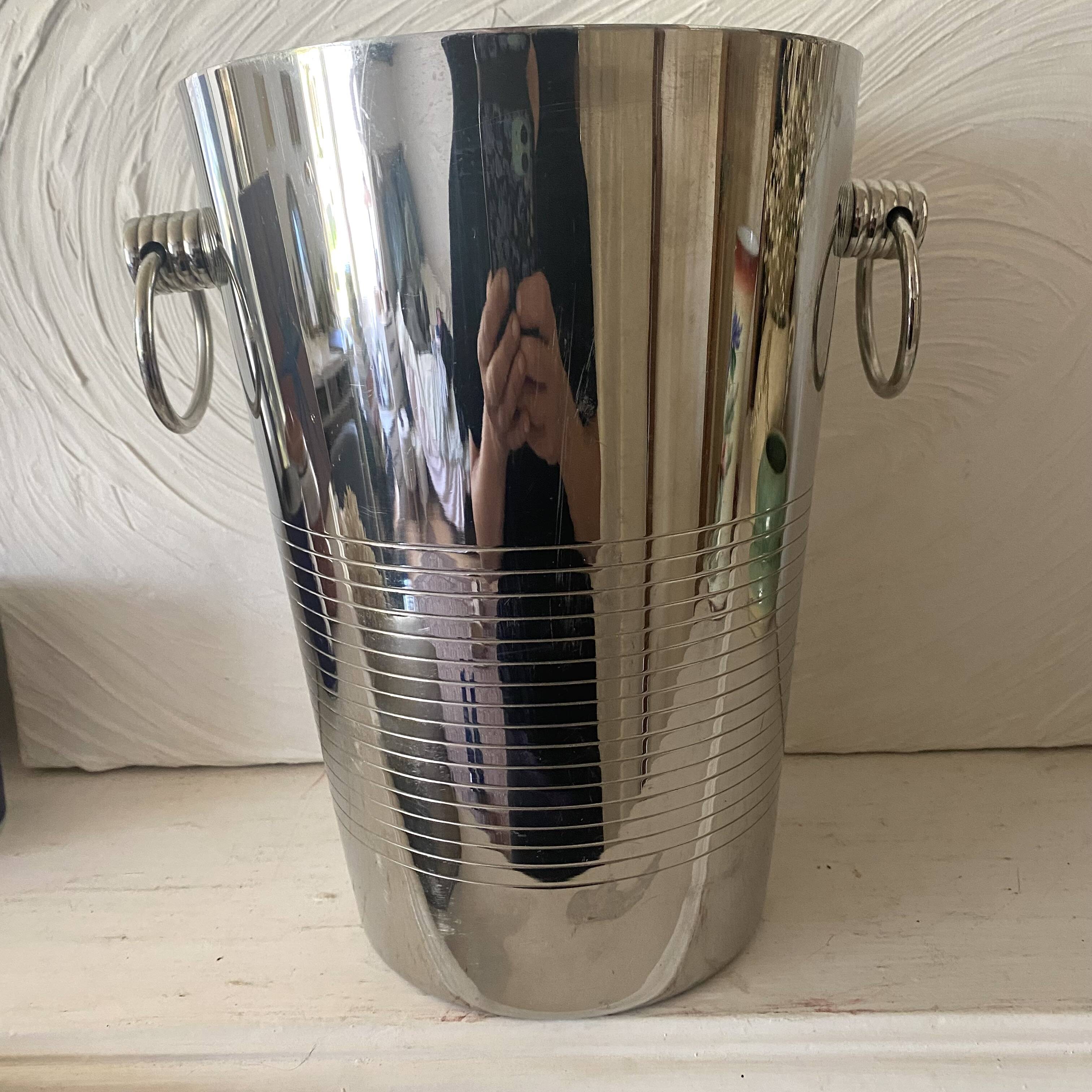 Vintage stainless steel champagne bucket