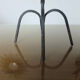 Pair of black wrought iron brutalist candlesticks 50s 60s