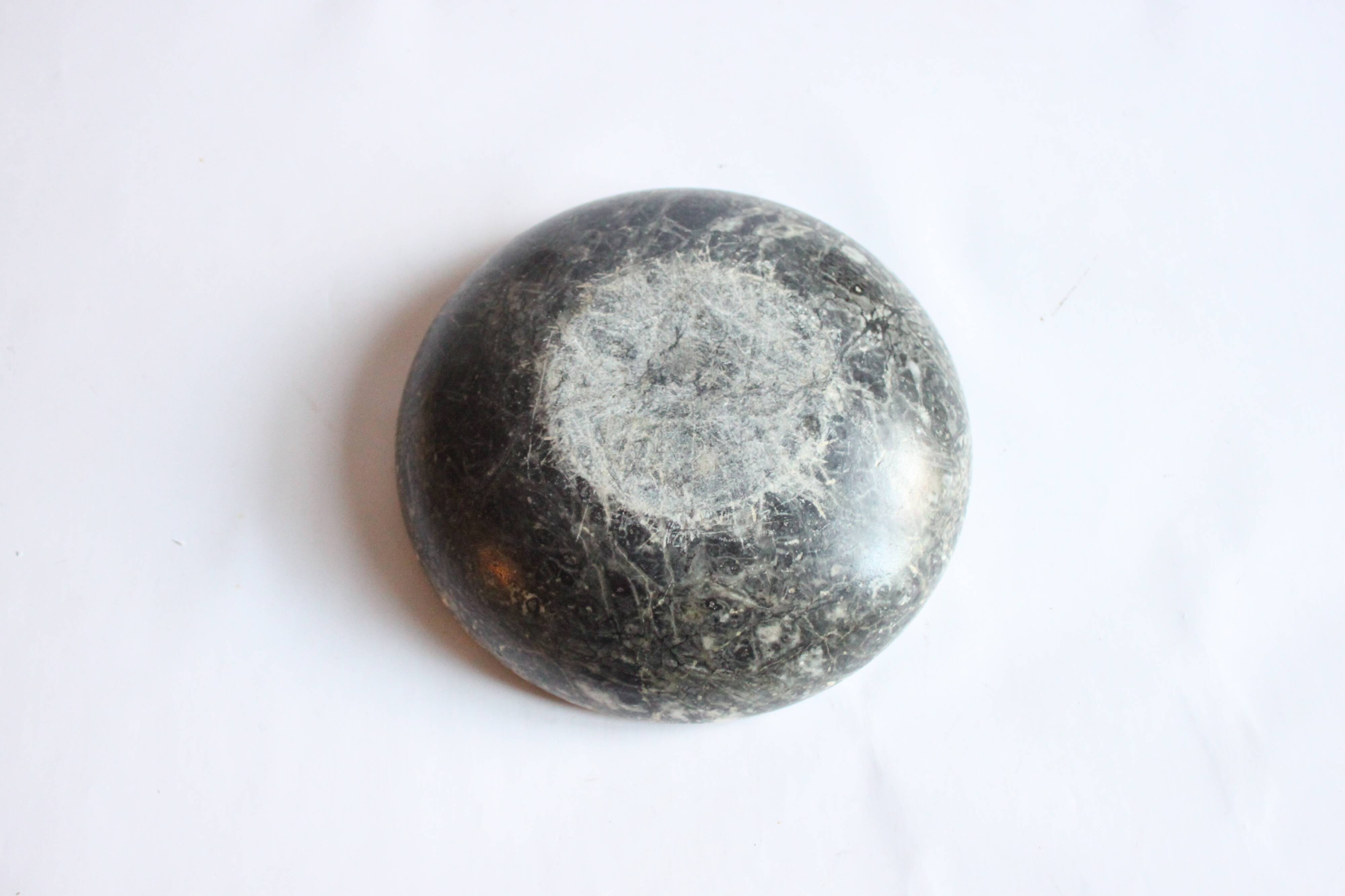 Black marble vide poche trinket bowl, Belgium 1960s.