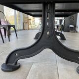 Industrial dining table in steel and cast iron - large size