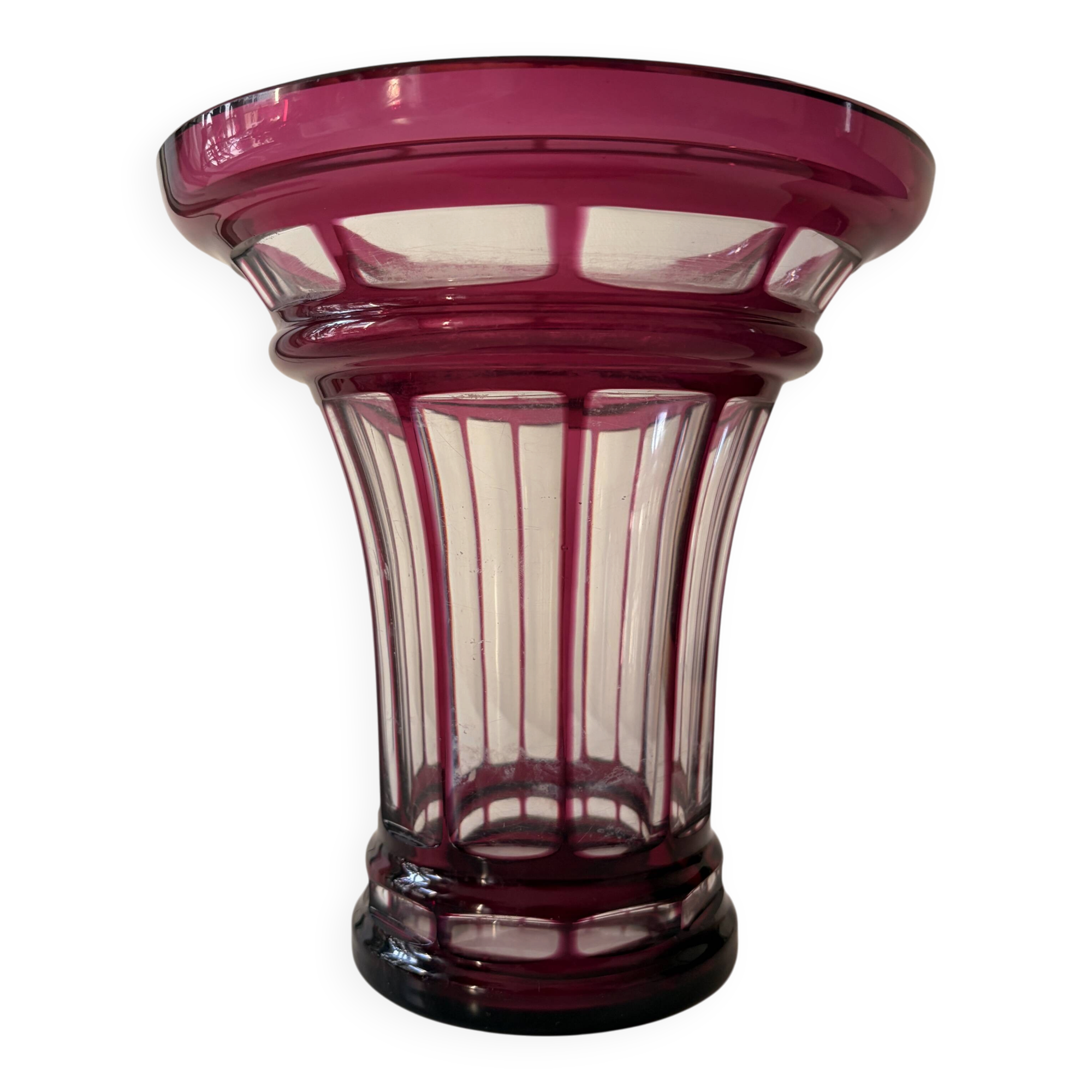 Baccarat vase in dark pink crystal