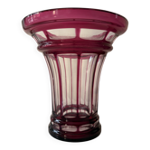 Baccarat vase in dark pink crystal