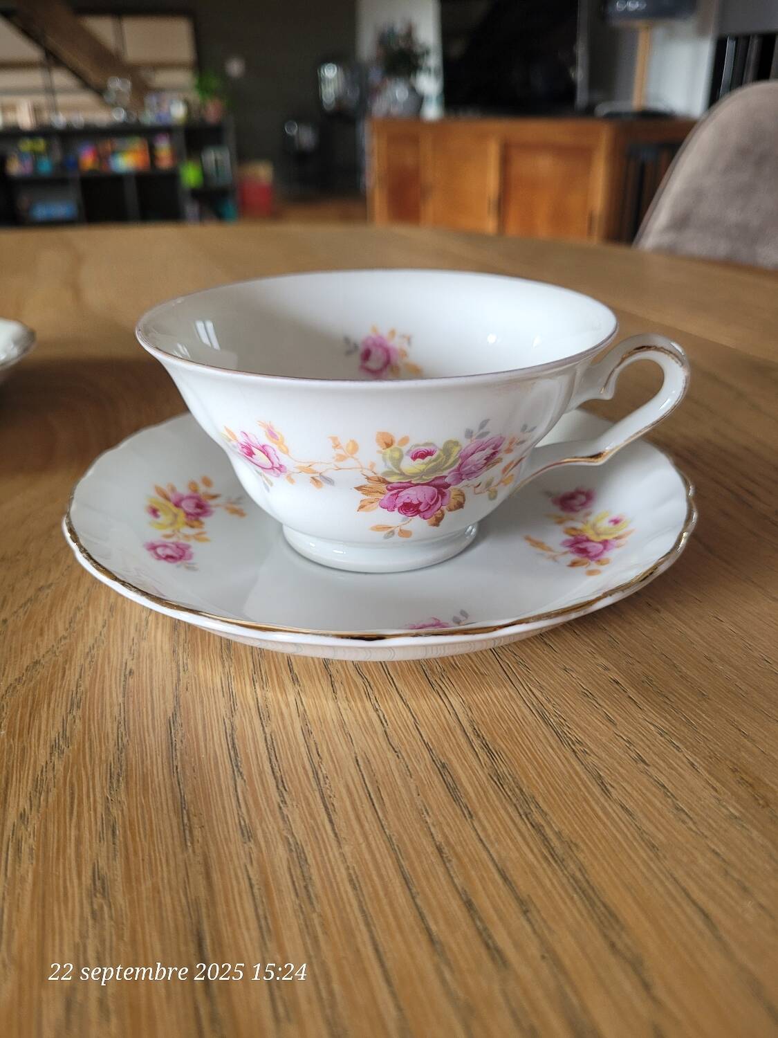 4 antique cups and saucers