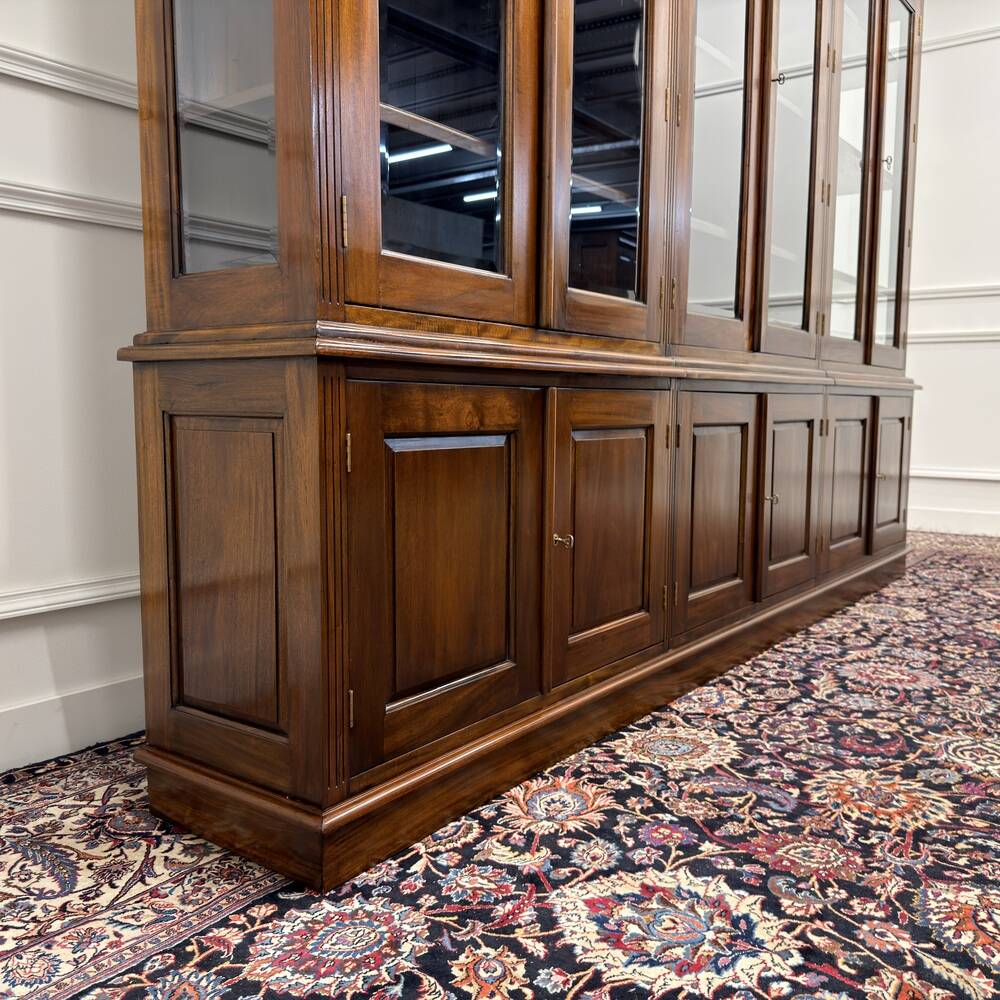 Large English Bookcase with Glass Doors