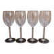 Ensemble de 4 verres à vin rouge vintage en cristal gravé