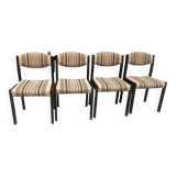 4 Self chairs in wood and fabric