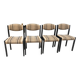 4 Self chairs in wood and fabric