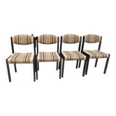 4 Self chairs in wood and fabric