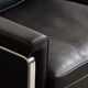 Horst Brüning Model 6912 two seater sofa in black leather for Kill International, Germany 1967