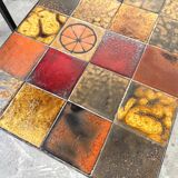 Duo de tables basses en céramique émaillée