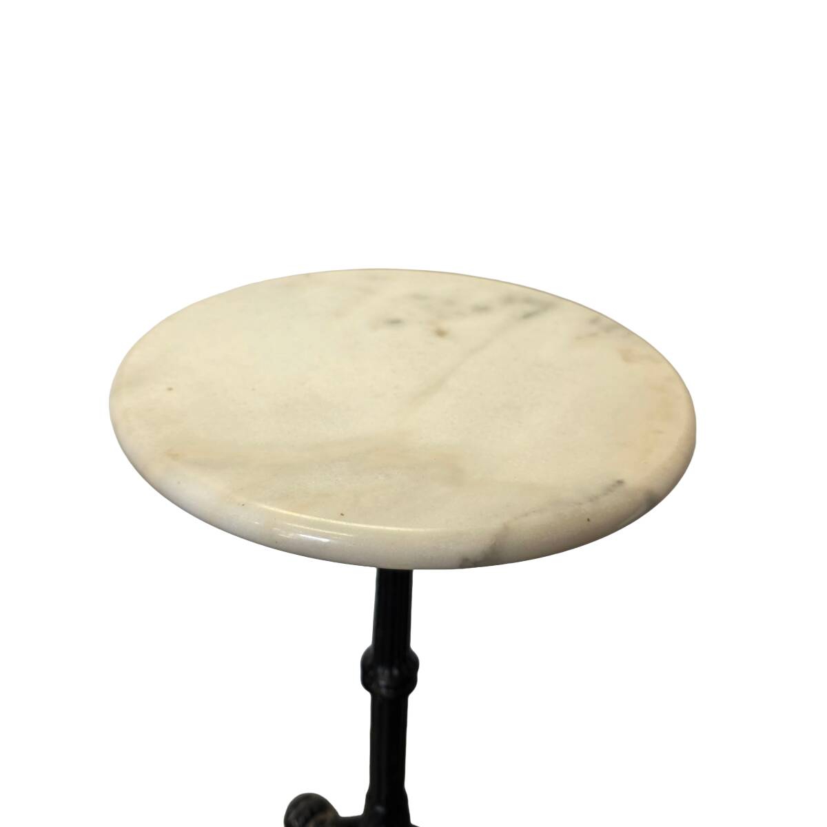 French Bistro Side Table Marble Top, mid-century
