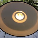 Hanging lamp in green enamelled sheet metal