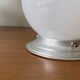 White opaline glass globe ceiling light, 15 cm, aluminum wall light