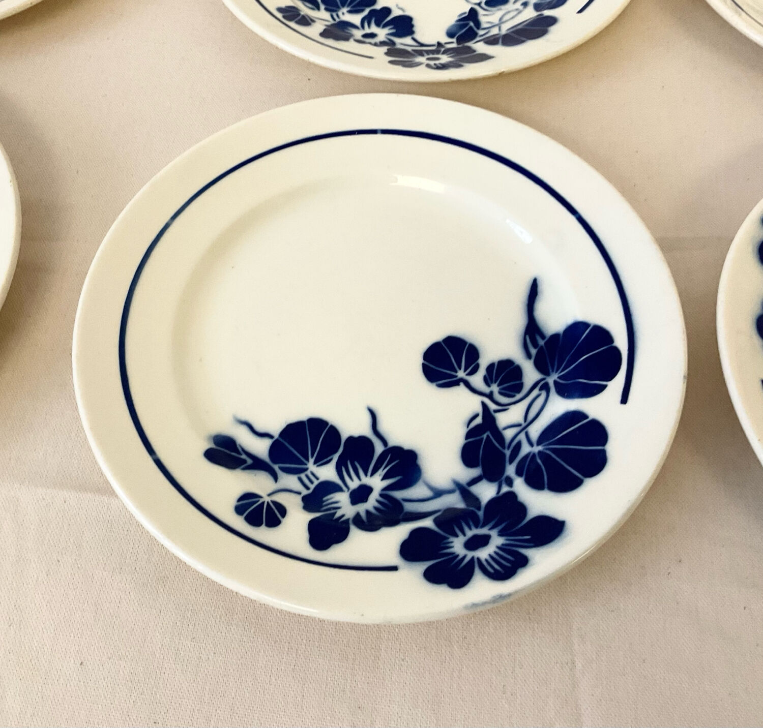 Set of 8 flat plates Badonviller Capucine – French earthenware