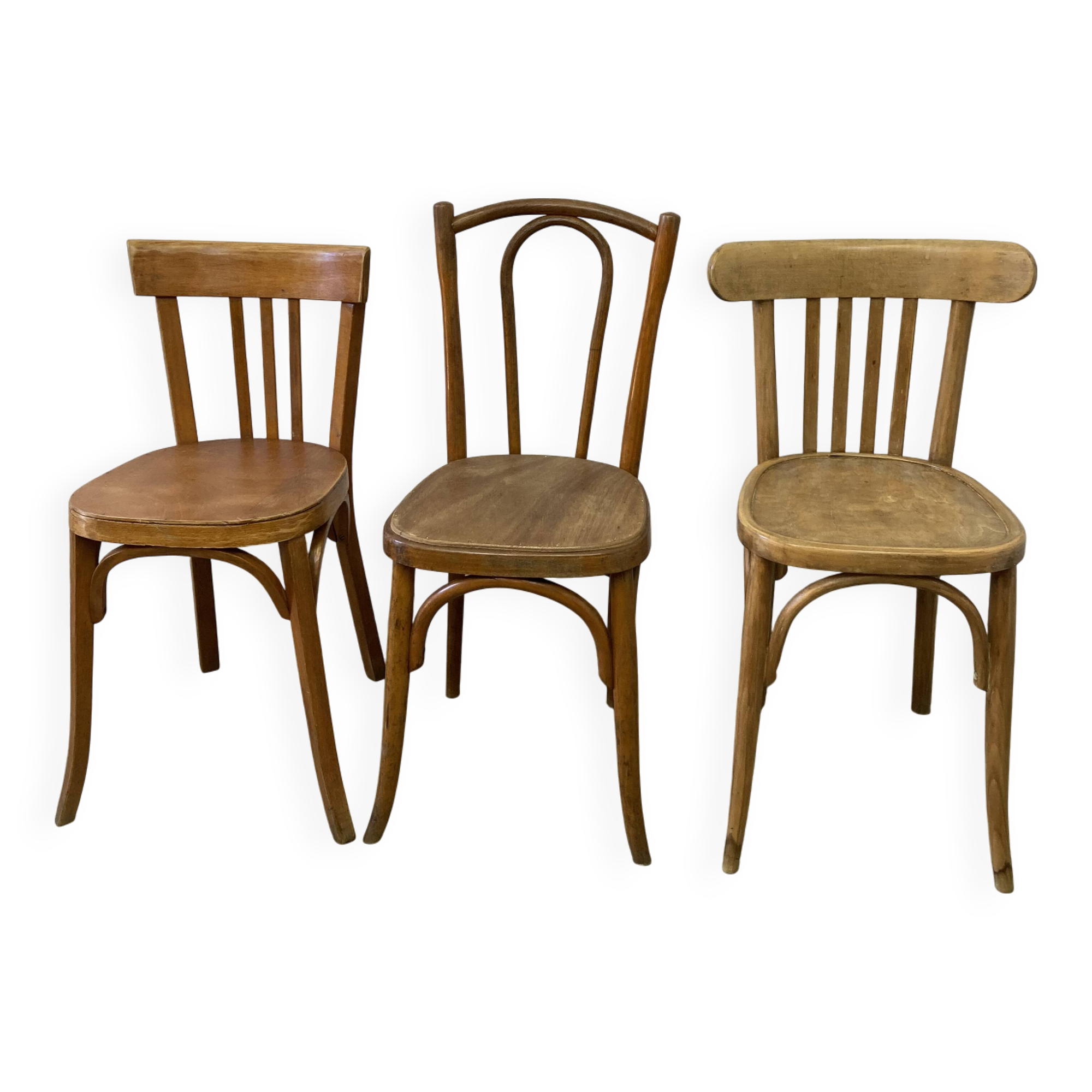 set of 3 mismatched bistro chairs