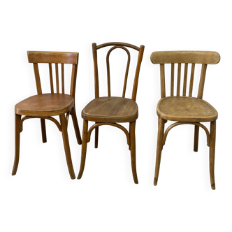 set of 3 mismatched bistro chairs