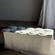 Set of 10 flat plates in Limoges porcelain from France with flowers.